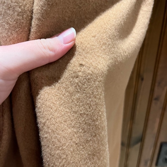 Marvin Richards Vintage Lambswool Camel Coat Fur Trim Sz 16 - Picture 9 of 14